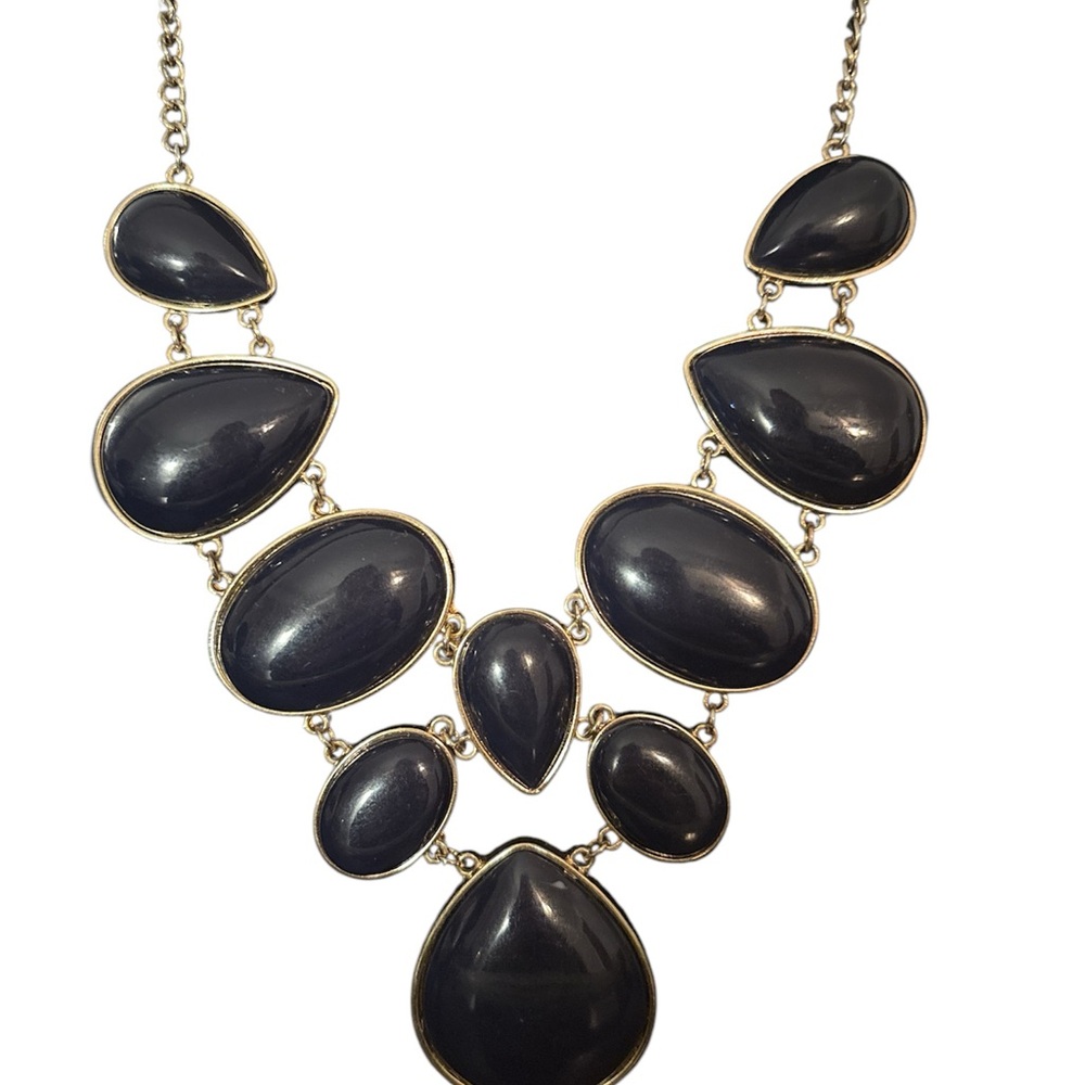 Gap Blue Statement Necklace With Irregular Gemsto… - image 2